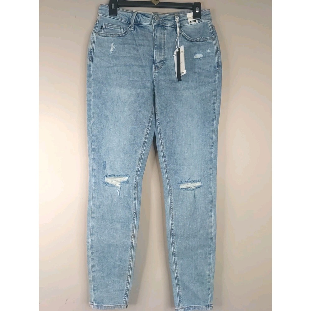 Judy Blue Junior Midrise Tummy Control‎ Skinny Distress Denim Jeans Size 7/28